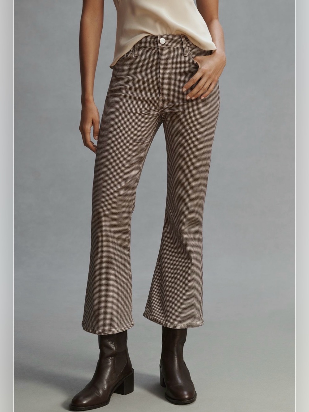 FRAME Le Crop Flare High-Rise Jeans in neutral pattern size 24